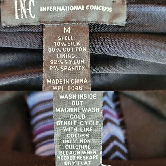 Y2K INC Dress Sweater Silk Blend Scalloped Hem Bell Sleeve Tie Waist Blue M - Picture 4 of 13